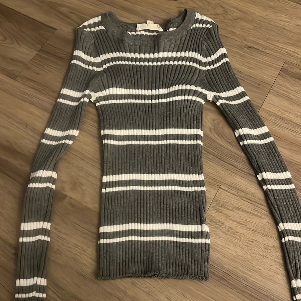 Pink Republic Sweater (gray and white)